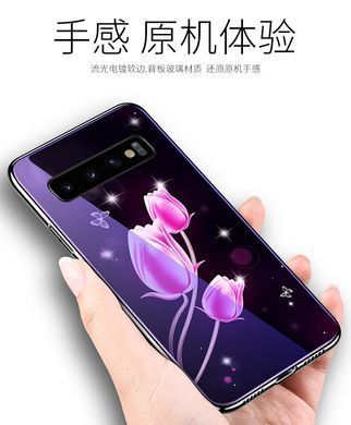 Захисний чохол Fantasy з глянцевими торцями для Samsung G975F Galaxy S10 Plus (квіти) Малиновий