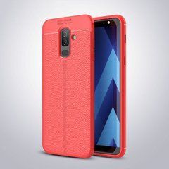 Захисний чохол Leather для Samsung A605 Galaxy A6 Plus / Galaxy J8 Plus 2018 Червоний