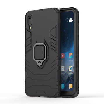 Защитный чехол Strong Guard Ring для Huawei Y6 Pro 2019 (без вырез под сканер) / Huawei Y6 2019 / Huawei Honor 8A Черный