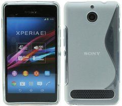 Чехол TPU S-line для Sony Xperia E1, E1 Dual (D2004) Прозрачный