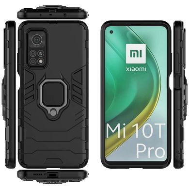 Защитный чехол Strong Guard Ring для Xiaomi Mi 10T / Mi 10T Pro Черный
