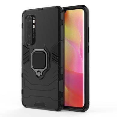 Защитный чехол Strong Guard Ring для Xiaomi Mi Note 10 Lite Черный
