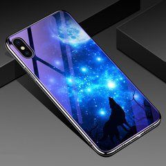 Захисний чохол Fantasy з глянцевими торцями для iPhone 10 (X) / iPhone XS (місяць) Блакитний