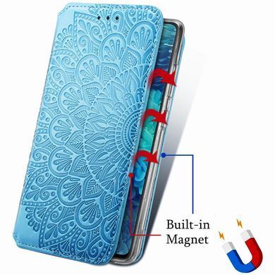 Чехол-книжка Flower Book для Xiaomi Poco M3 Голубой