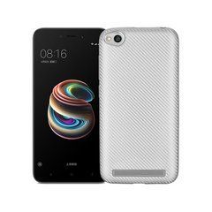 Защитный чехол Carbon TPU для Xiaomi Redmi 5A Серебристый