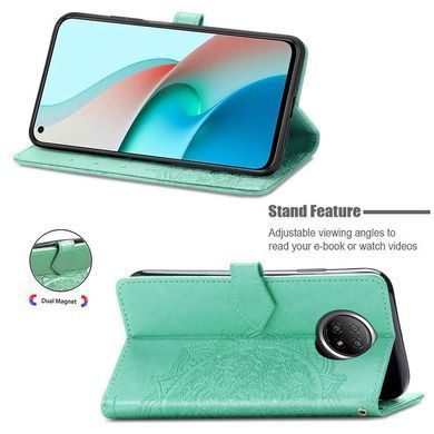 Чехол-книжка Art Book для Xiaomi Redmi Note 9 5G / Redmi Note 9T Бирюзовый