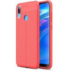 Захисний чохол Leather для Huawei Y6 2019 / Huawei Honor 8A (з вирізом під сканер) Червоний