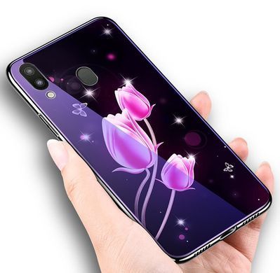 Защитный чехол Fantasy с глянцевыми торцами для Samsung M205F Galaxy M20 (тюльпаны) Розовый