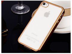 TPU чохол Electro-plating для iPhone 4 / 4S Золотий