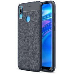 Захисний чохол Leather для Huawei Y6 2019 / Huawei Honor 8A (з вирізом під сканер) Синій