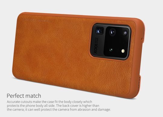 Чохол-книжка Nillkin Qin для Samsung G988B Galaxy S20 Ultra Коричневий