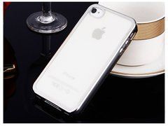 TPU чохол Electro-plating для iPhone 4 / 4S Сріблястий