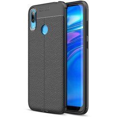 Захисний чохол Leather для Huawei Y6 2019 / Huawei Honor 8A (з вирізом під сканер) Чорний