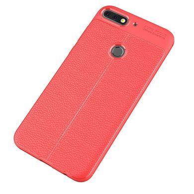 Защитный чехол Leather для Huawei Y7 Prime 2018 Красный