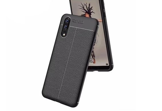 Защитный чехол Leather для Huawei P20 Черный