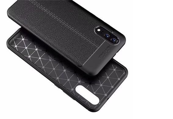 Защитный чехол Leather для Huawei P20 Черный