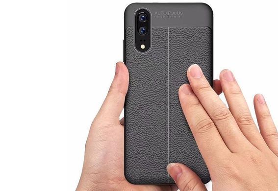 Защитный чехол Leather для Huawei P20 Черный