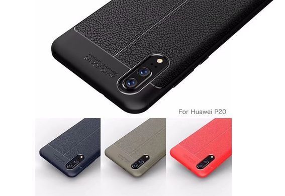 Защитный чехол Leather для Huawei P20 Черный