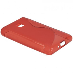 Чехол TPU S-line для LG E425 / E435 Optimus L3 II Красный