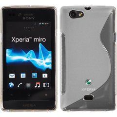 Чехол TPU S-line для Sony Xperia Miro ST23i Прозрачный