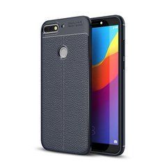 Защитный чехол Leather для Huawei Y7 Prime 2018 Синий