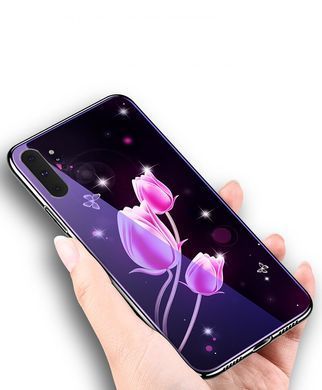 Защитный чехол Fantasy с глянцевыми торцами для Samsung N975F Galaxy Note 10 Plus (цветы) Малиновый