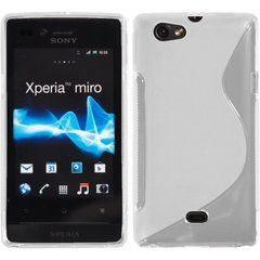 Чехол TPU S-line для Sony Xperia Miro ST23i Белый