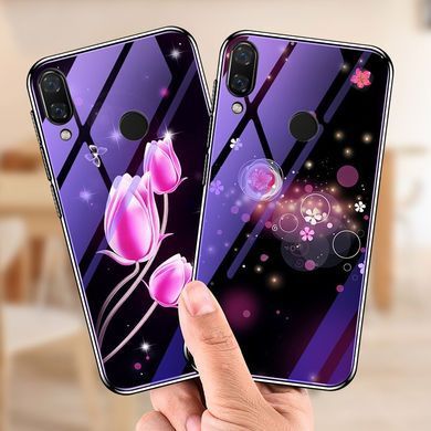 Защитный чехол Fantasy с глянцевыми торцами для Huawei P Smart Z (цветы) Малиновый