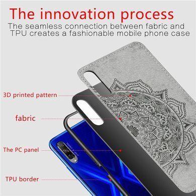 Защитный чехол Textile Decor для Huawei Honor 9X / Honor 9X Pro (без выреза под сканер) Серый