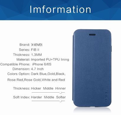 Чохол-книжка X-level FIB Color для iPhone 6 / 6s Чорний