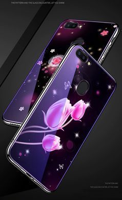 Захисний чохол Fantasy з глянцевими торцями для Xiaomi Mi8 Lite (квіти) Малиновий
