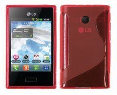 Чехол TPU S-line для LG E400 / E405 Optimus L3 Красный