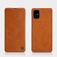 Чехол-книжка Nillkin Qin для Samsung A715F Galaxy A71 2020 Коричневый