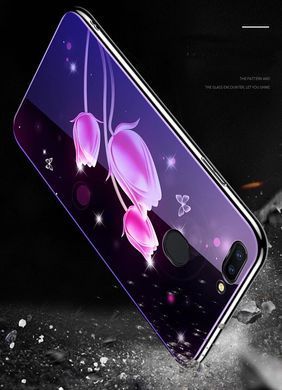 Захисний чохол Fantasy з глянцевими торцями для Xiaomi Mi8 Lite (квіти) Малиновий