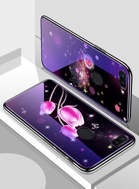 Захисний чохол Fantasy з глянцевими торцями для Xiaomi Mi8 Lite (квіти) Малиновий