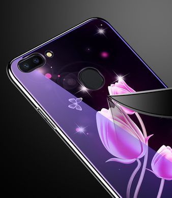 Захисний чохол Fantasy з глянцевими торцями для Xiaomi Mi8 Lite (квіти) Малиновий