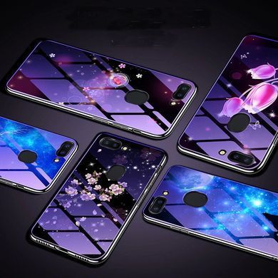 Захисний чохол Fantasy з глянцевими торцями для Xiaomi Mi8 Lite (квіти) Малиновий