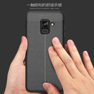 Защитный чехол Leather для Samsung A730 Galaxy A8 Plus 2018 Черный
