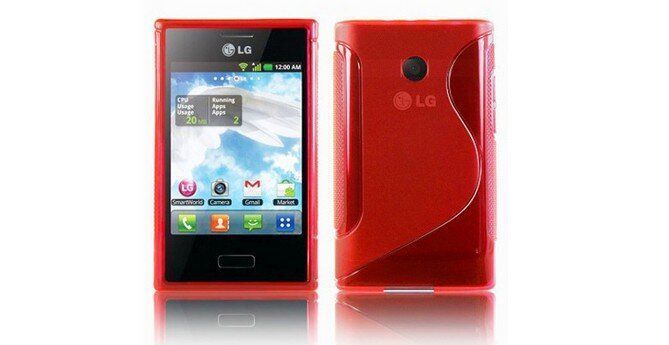 Чехол TPU S-line для LG E400 / E405 Optimus L3 Красный
