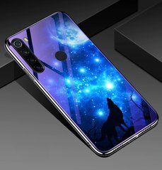 Защитный чехол Fantasy с глянцевыми торцами для Xiaomi Redmi Note 8 / Note 8 2021 (луна) Голубой