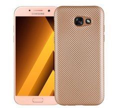 Защитный чехол Carbon TPU для Samsung A320F Galaxy A3 2017 Золотистый