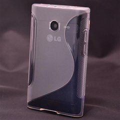 Чехол TPU S-line для LG E400 / E405 Optimus L3 Прозрачный