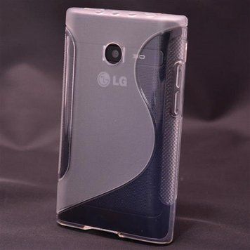 Чехол TPU S-line для LG E400 / E405 Optimus L3 Прозрачный