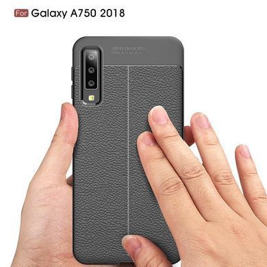 Защитный чехол Leather для Samsung A750 Galaxy A7 2018 Черный
