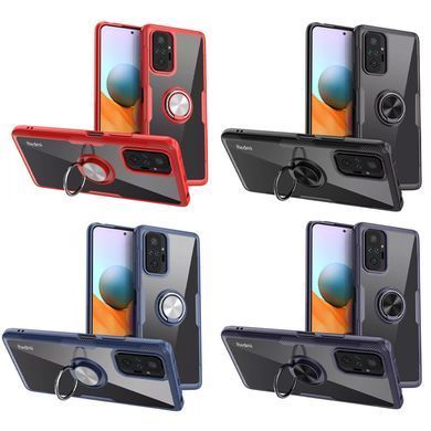 Защитный чехол Crystal Ring для Xiaomi Redmi Note 10 Pro / 10 Pro Max Синий