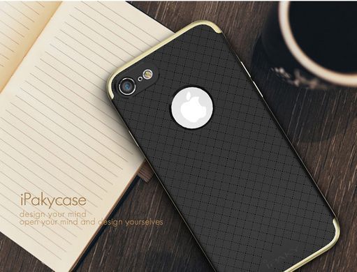Ударопрочный чохол iPaky TPU+PC для iPhone 7 / iPhone 8 / SE 2020 Чорний / Золотий