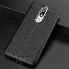 Захисний чохол Leather для Nokia 5.1 Plus 2018 (Nokia X5) Чорний