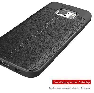 Защитный чехол Leather для Samsung G925F Galaxy S6 Edge Черный