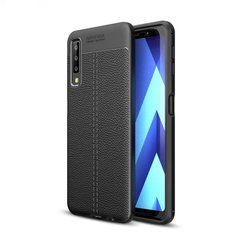 Защитный чехол Leather для Samsung A750 Galaxy A7 2018 Черный