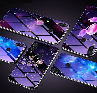Защитный чехол Fantasy с глянцевыми торцами для Huawei Y9 2019 (цветение) Фиолетовый